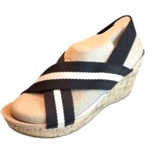 Life Stride Womens Brown Slip On Platform Sandals Shoes